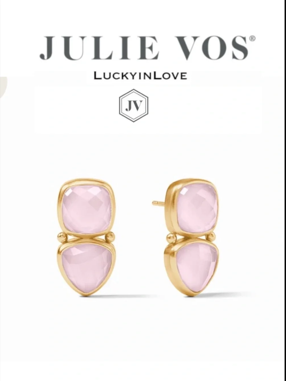 JULIE VOS • Aquitaine MIDI Earrings Iridescent Rose Vault